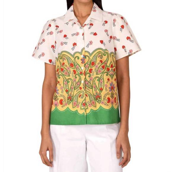 NEW BANJANAN iona shirt in paisley ming - Picture 1 of 6